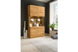 Шкаф с витриной из массива дуба FAINA 2